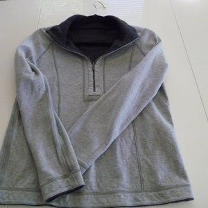 TOMMI BAHAMA  MEN PREOWNED REVERSIBLE QUARTER ZIP GREY COTTON LONG SLEEVE SIZE M
